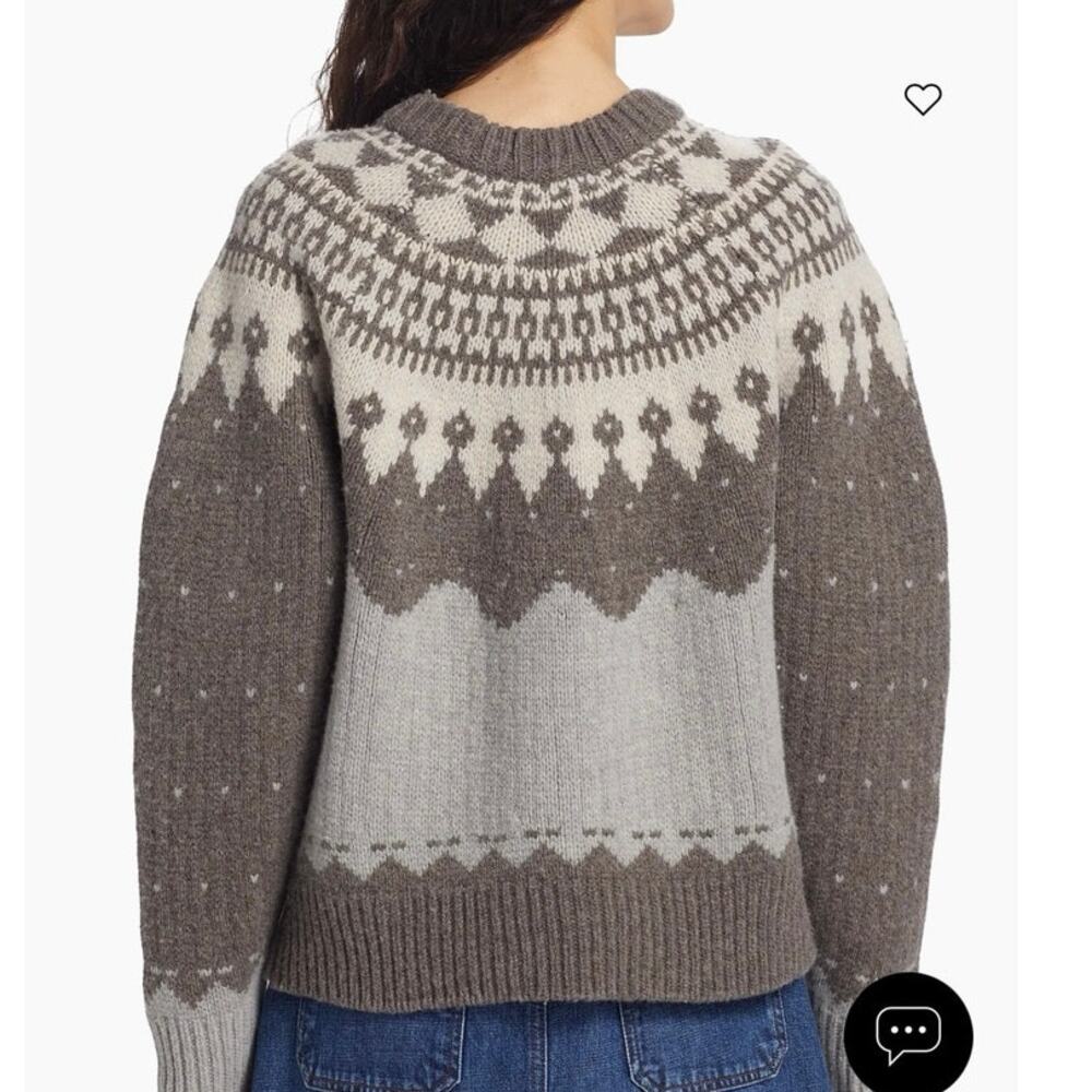 SEA Anja Merino Wool Sheep Sweater Gray Size Small - Picture 2 of 12